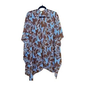 Cato Boho Kimono Cardigan Butterfly Print One Size Resort Bohemian Layer